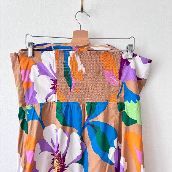 Anthropologie Maeve Floral Strapless Belted Midi Dress - Picture 9 of 10